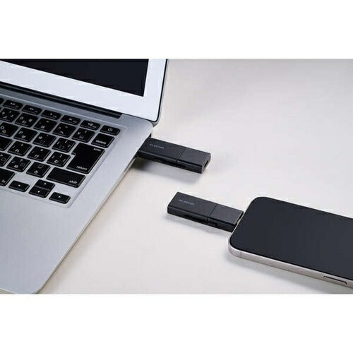 USBメモリ スライド式 64GB 5Gbps Type-C USB-A ブラック エレコム MF-WSAU3064GBK