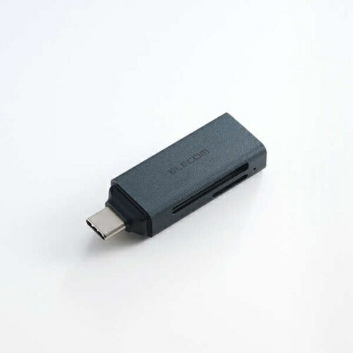 エレコム メモリーカードリーダー USB Type-C接続 直挿し UHS-I SD/microSD対応 ブラック MR3C-D20BK 高速データ転送 スティックタイプ コンパクト 在宅勤務 持ち運び便利