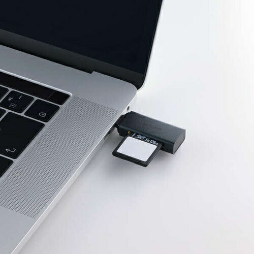 エレコム メモリーカードリーダー USB Type-C接続 直挿し UHS-I SD/microSD対応 ブラック MR3C-D20BK 高速データ転送 スティックタイプ コンパクト 在宅勤務 持ち運び便利