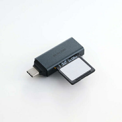 エレコム メモリーカードリーダー USB Type-C接続 直挿し UHS-I SD/microSD対応 ブラック MR3C-D20BK 高速データ転送 スティックタイプ コンパクト 在宅勤務 持ち運び便利