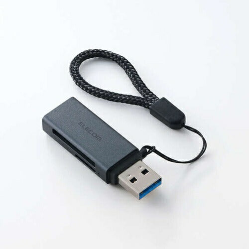 エレコム メモリーカードリーダー USB-A接続 直挿し UHS-I SD/microSD対応 ブラック MR3-D20BK 外付け スティック型 軽量 持ち運び PC周辺機器 ELECOM