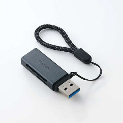 エレコム メモリーカードリーダー USB-A接続 直挿し UHS-I SD/microSD対応 ブラック MR3-D20BK 外付け スティック型 軽量 持ち運び PC周辺機器 ELECOM