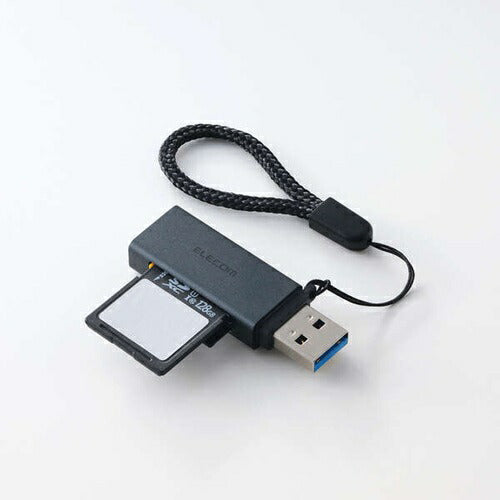 エレコム メモリーカードリーダー USB-A接続 直挿し UHS-I SD/microSD対応 ブラック MR3-D20BK 外付け スティック型 軽量 持ち運び PC周辺機器 ELECOM