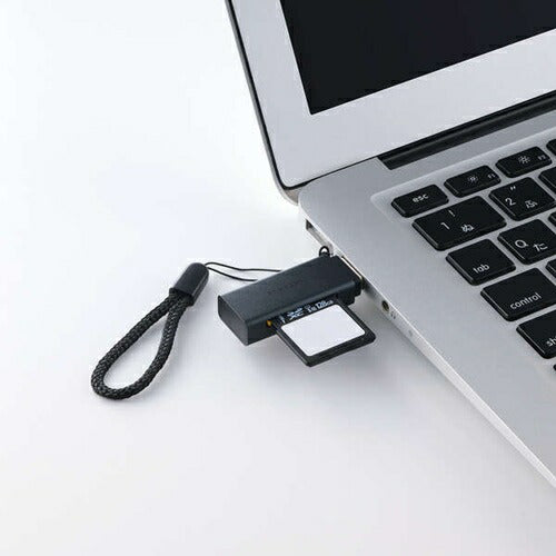 エレコム メモリーカードリーダー USB-A接続 直挿し UHS-I SD/microSD対応 ブラック MR3-D20BK 外付け スティック型 軽量 持ち運び PC周辺機器 ELECOM
