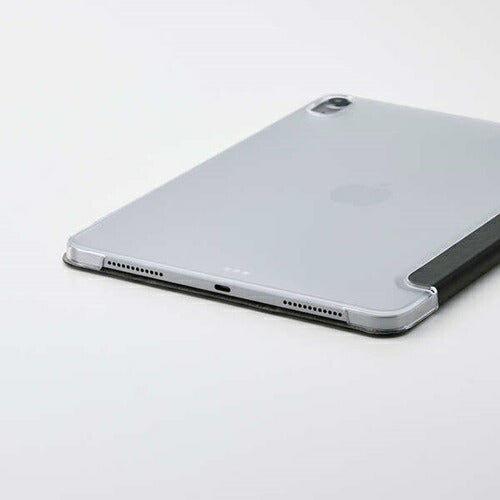 11インチiPad Air M3/M2 フラップケース 薄型軽量 背面クリア 2アングル ブラック エレコム TB-A25MWVBK