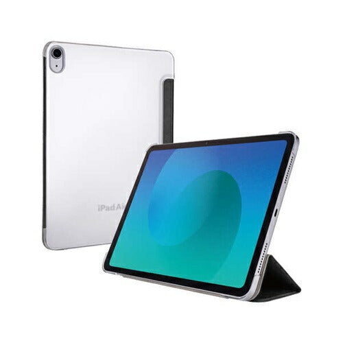 11インチiPad Air M3/M2 フラップケース 薄型軽量 背面クリア 2アングル ブラック エレコム TB-A25MWVBK