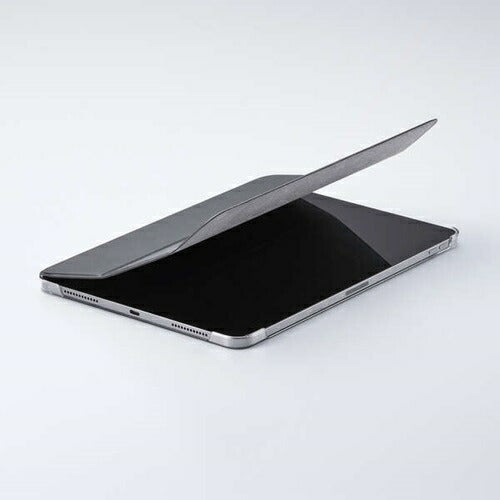 11インチiPad Air M3/M2 フラップケース 薄型軽量 背面クリア 2アングル ブラック エレコム TB-A25MWVBK
