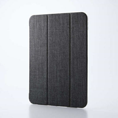 iPad A16 第10世代 フラップケース 薄型軽量 ファブリック 背面クリア ブラック エレコム TB-A25RWVCBK