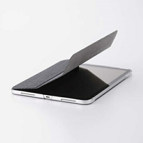iPad A16 第10世代 フラップケース 薄型軽量 ファブリック 背面クリア ブラック エレコム TB-A25RWVCBK