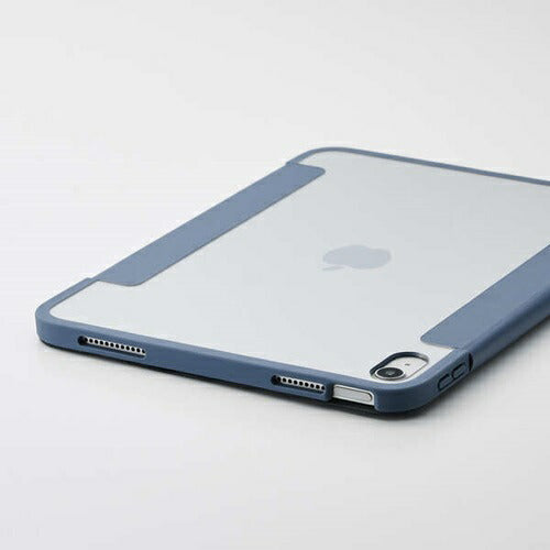 iPad A16 第10世代 フラップケース 薄型軽量 カラーエッジ 背面クリア ブルーグレー エレコム TB-A25RWVFCBG