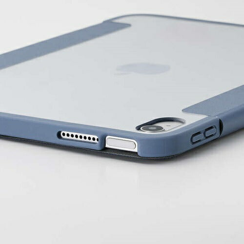 iPad A16 第10世代 フラップケース 薄型軽量 カラーエッジ 背面クリア ブルーグレー エレコム TB-A25RWVFCBG