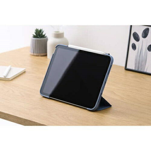 iPad A16 第10世代 フラップケース 薄型軽量 カラーエッジ 背面クリア ブルーグレー エレコム TB-A25RWVFCBG