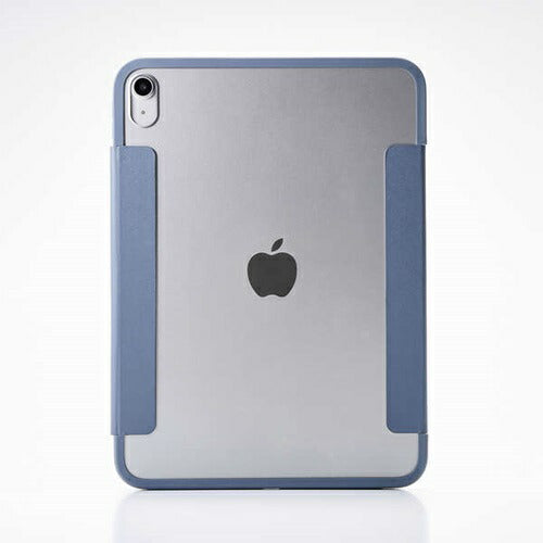 iPad A16 第10世代 フラップケース 薄型軽量 カラーエッジ 背面クリア ブルーグレー エレコム TB-A25RWVFCBG