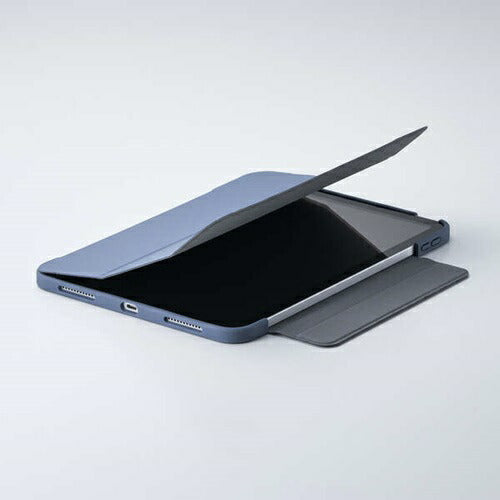 iPad A16 第10世代 フラップケース 薄型軽量 カラーエッジ 背面クリア ブルーグレー エレコム TB-A25RWVFCBG