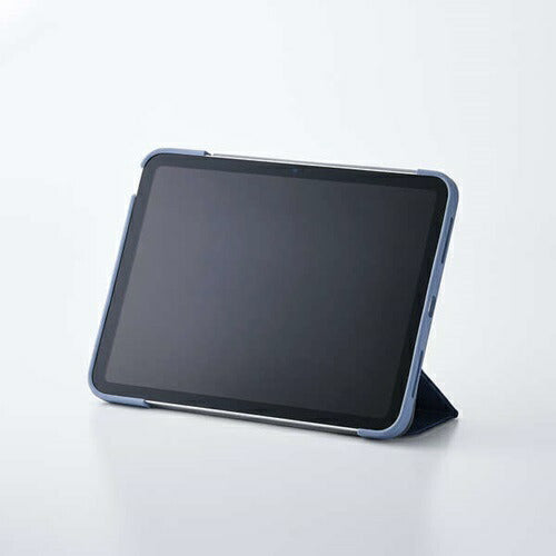 iPad A16 第10世代 フラップケース 薄型軽量 カラーエッジ 背面クリア ブルーグレー エレコム TB-A25RWVFCBG