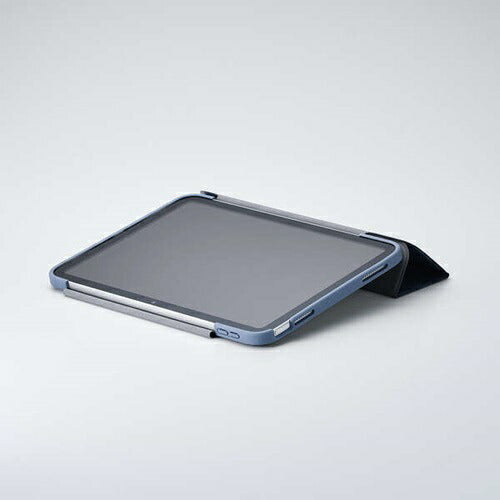 iPad A16 第10世代 フラップケース 薄型軽量 カラーエッジ 背面クリア ブルーグレー エレコム TB-A25RWVFCBG