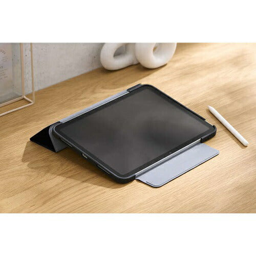 iPad A16 第10世代 フラップケース 薄型軽量 カラーエッジ 背面クリア ブラック エレコム TB-A25RWVFCBK