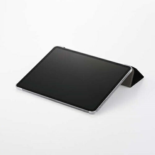 iPad Air 13インチ フラップケース M3/M2 薄型軽量 背面クリア 2アングル ブラック エレコム TB-A25XWVBK