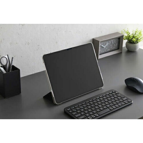 iPad Air 13インチ フラップケース M3/M2 薄型軽量 ファブリック 背面クリア ブラック エレコム TB-A25XWVCBK