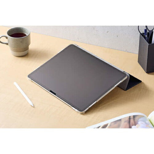 iPad Air 13インチ フラップケース M3/M2 薄型軽量 ファブリック 背面クリア ブラック エレコム TB-A25XWVCBK