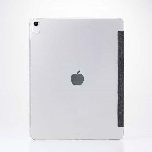 iPad Air 13インチ フラップケース M3/M2 薄型軽量 ファブリック 背面クリア ブラック エレコム TB-A25XWVCBK