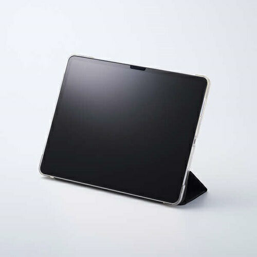 iPad Air 13インチ フラップケース M3/M2 薄型軽量 ファブリック 背面クリア ブラック エレコム TB-A25XWVCBK