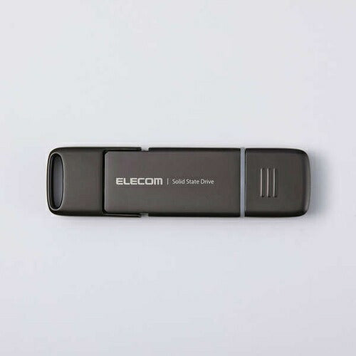 ELECOM エレコム 外付けポータブルSSD ESD-EPD0500GGY 500GB USB Type-C A対応 グレー