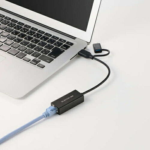 ELECOM エレコム 有線LANアダプター USB Type-C 2.5Gbps EDC-QUA3CV2-B ブラック