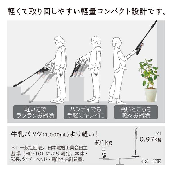 チラシ掲載商品 スティック型掃除機 ホワイト ［サイクロン式 /コードレス］ 日立 PVBS1L