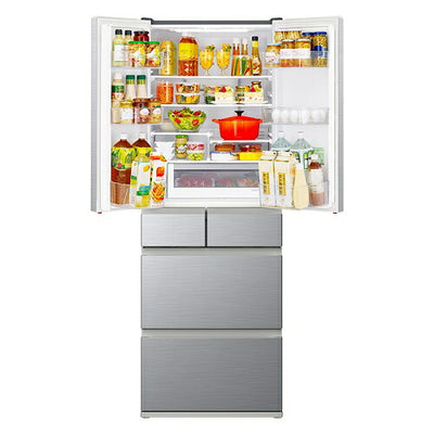 6ドア 冷蔵庫 540L 幅65cm 観音開き フレンチドア まるごとチルド まんなか冷凍室 日立 R-H54TG-S