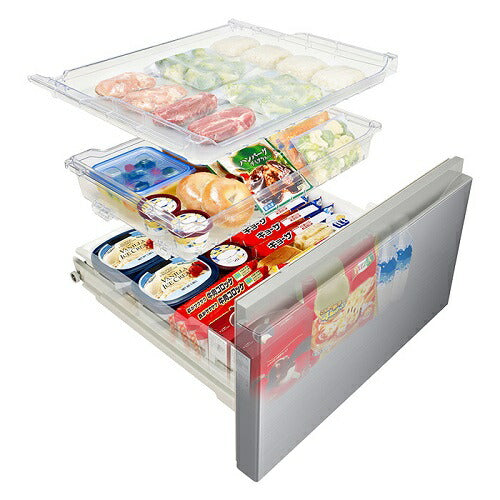 6ドア 冷蔵庫 540L 幅65cm 観音開き フレンチドア まるごとチルド まんなか冷凍室 日立 R-H54TG-S