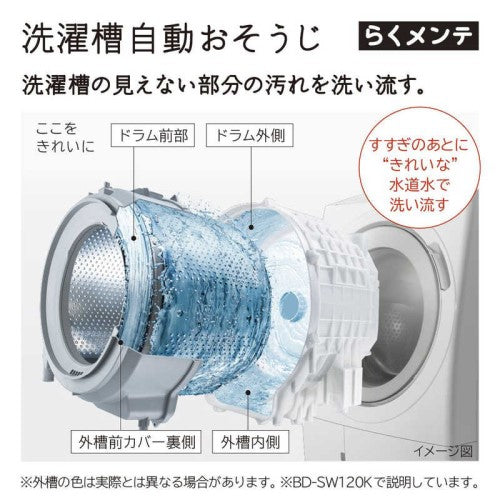 ドラム式洗濯乾燥機 ビッグドラム 洗濯12.0kg 乾燥6.0kg ヒーター乾燥(水冷・除湿タイプ) (左開き) ホワイト 日立 BD-SV120KL-W