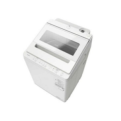 日立 全自動洗濯機 ビートウォッシュ ホワイト BW-V80P-W 洗濯・脱水8kg 強化ガラス天板 ナイアガラ ビート洗浄 省エネ 節水
