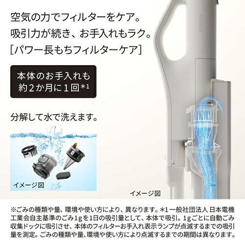 HITACHI 日立 コードレススティッククリーナー PV-BG1000R(W) サイクロン式 掃除機 ホワイト