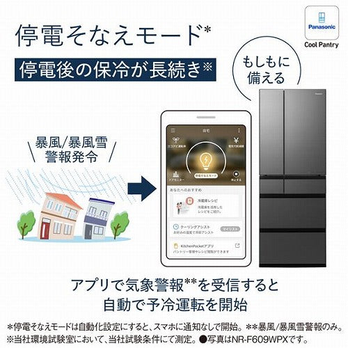 パナソニック 6ドア L はやうま冷凍搭載 冷蔵庫 NR-F609WPX H ミスティスチール