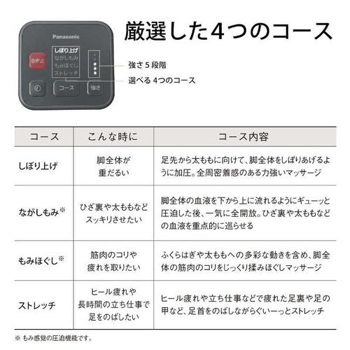 エアーマッサージャー はくだけキュッとリフレ レッグリフレ ダークグレー パナソニック EW-RA192-H