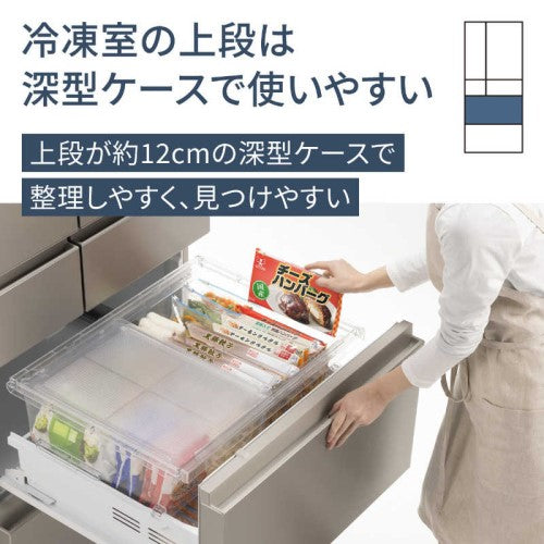 【標準設置料金込み】冷凍冷蔵庫 450L 6ドア/ フレンチ(両開き) HYタイプ ヘアラインシャンパン パナソニック NR-F45HY2-N