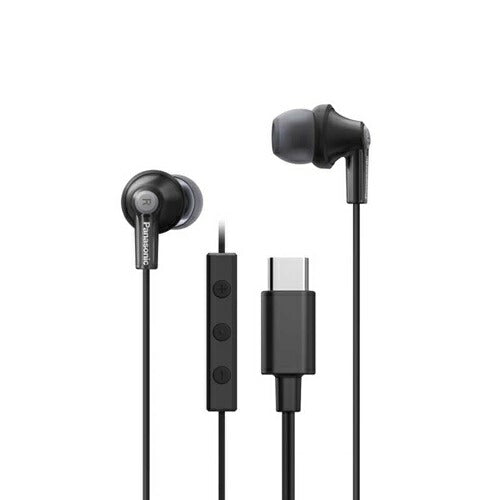 イヤホン 有線 USB type-C ステレオインサイドホン パナソニック RP-HJE150C-K ブラック 軽量 マイク付き オンライン会議 語学学習