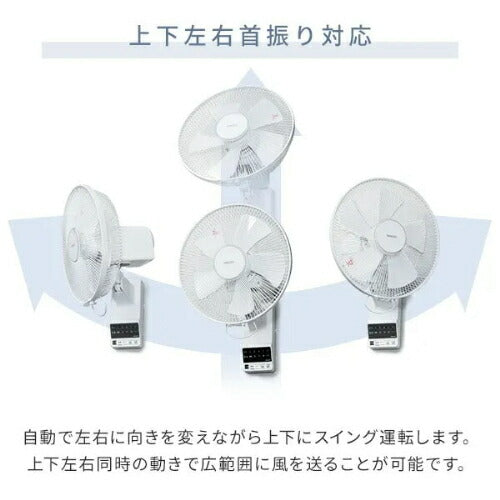 ヤマゼン YAMAZEN 壁掛け扇風機 DCモーター YWRX-BGD307(W) 30cm