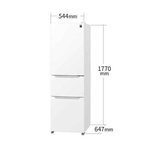 冷蔵庫 317L 3ドア（マットホワイト）【右開き】 シャープ SJ-PT32P-W
