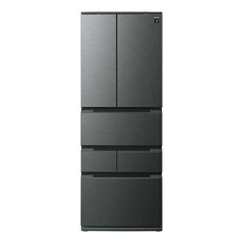 冷蔵庫 6ドア プラズマクラスター搭載 フレンチドアダスクダークメタル 観音開き 内容量：429リットル シャープ SJ-MF43P-H