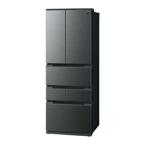 冷蔵庫 6ドア プラズマクラスター搭載 フレンチドアダスクダークメタル 観音開き 内容量：429リットル シャープ SJ-MF43P-H