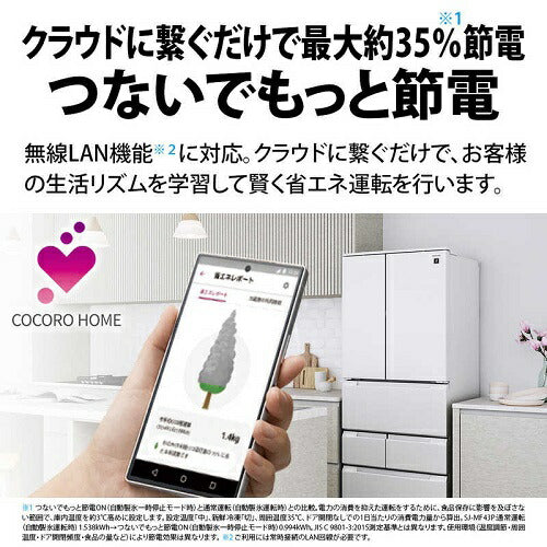 冷蔵庫 6ドア プラズマクラスター搭載 フレンチドアダスクダークメタル 観音開き 内容量：429リットル シャープ SJ-MF43P-H