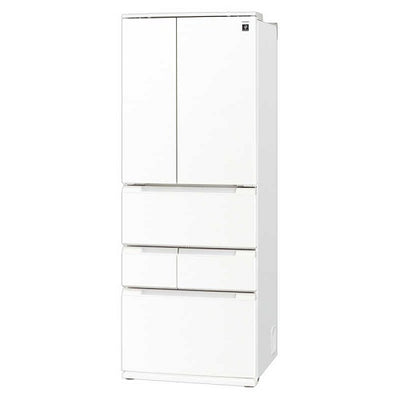 冷蔵庫 6ドア プラズマクラスター (ピラーレスフレンチドア) ラスティックホワイト 観音開きタイプ 内容量：505リットル シャープ SJ-MF51P-W