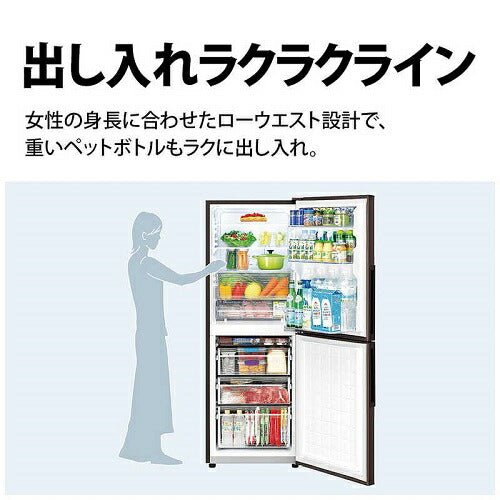2ドア冷蔵庫 アコールブラウン 右開き 内容量：280リットル シャープ SJ-PD28P-T