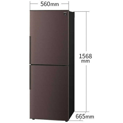 2ドア冷蔵庫 アコールブラウン 右開き 内容量：280リットル シャープ SJ-PD28P-T