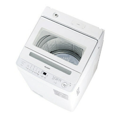 全自動洗濯機 洗濯・脱水容量7kg 穴なし槽 ホワイト系 シャープ ES-GV7K-W