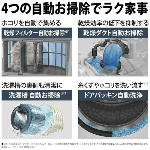 プラズマクラスター ドラム式洗濯乾燥機 (左開き) 洗濯12.0kg 乾燥6.0kg グレイングレー シャープ ES-12X1-HL