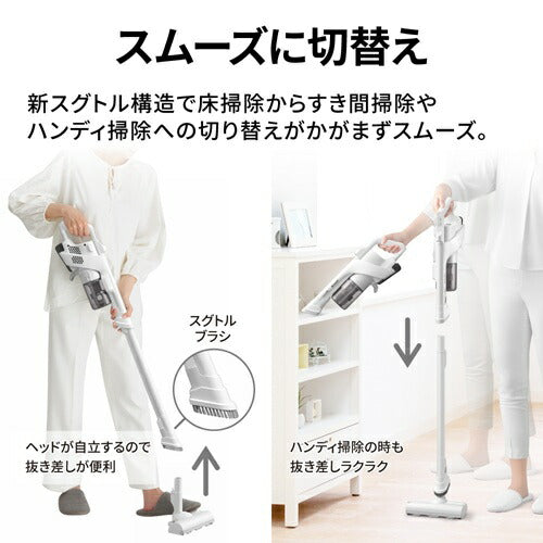 掃除機 コードレス スタンド付き 軽量 強力吸引 サイクロン式 RACTIVE Air ラクティブ エア シャープ EC-AR11-W ホワイト系