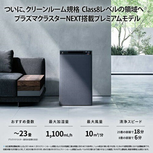 空気清浄機 シャープ KI-UX100-H グレー系 プラズマクラスター NEXT 加湿 適用畳数：46畳 最大適用畳数(加湿)：31畳 花粉対策 風邪対策 脱臭 除菌